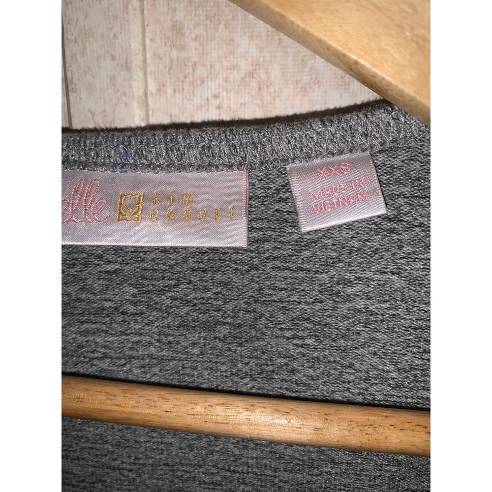 Belle by Kim Gravel Leopard‎ Print Colorblock Cardigan Womens XXS Gray Black - Picture 3 of 11